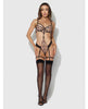 Load image into Gallery viewer, Nova Lace Teddy w/Garters - Black XL
