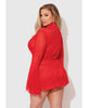 Afbeelding laden in Galerijviewer, Dragon Sheer Mesh Robe w/Satin Triangle Top &amp; G-String 3 pc Set - Red 3X/4X
