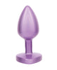 Load image into Gallery viewer, Jewel Amethyst Heart Butt Plug - Small, Purple
