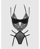 Afbeelding laden in Galerijviewer, Eden Embroidered Lace &amp; Mesh Teddy w/Garters - Black XL
