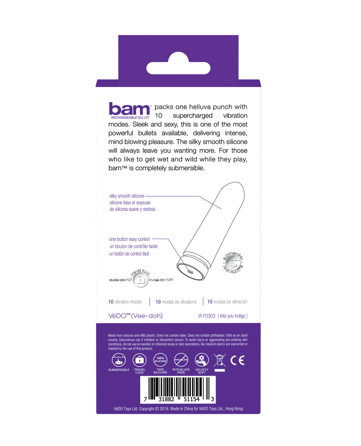 VeDO Bam Wiederaufladbarer Bullet - Into You Indigo