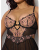 Cargue la imagen en el visor de la galería, Nova Lace &amp; Mesh Babydoll w/G-String 2 pc Set - Black 3X/4X
