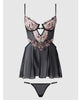 Cargue la imagen en el visor de la galería, Nova Lace &amp; Mesh Babydoll w/G-String 2 pc Set - Black 3X/4X
