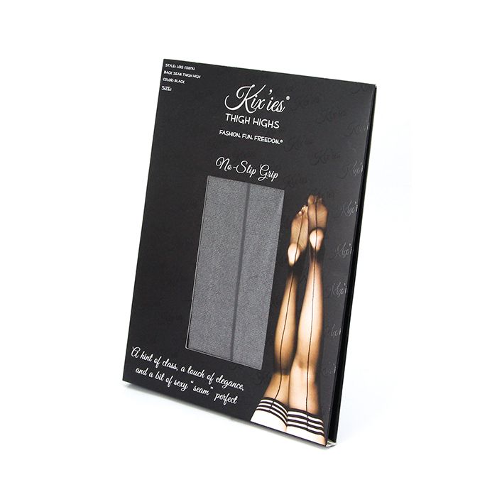 Kixies Lois Back Seam Thigh High Stockings Black Size C