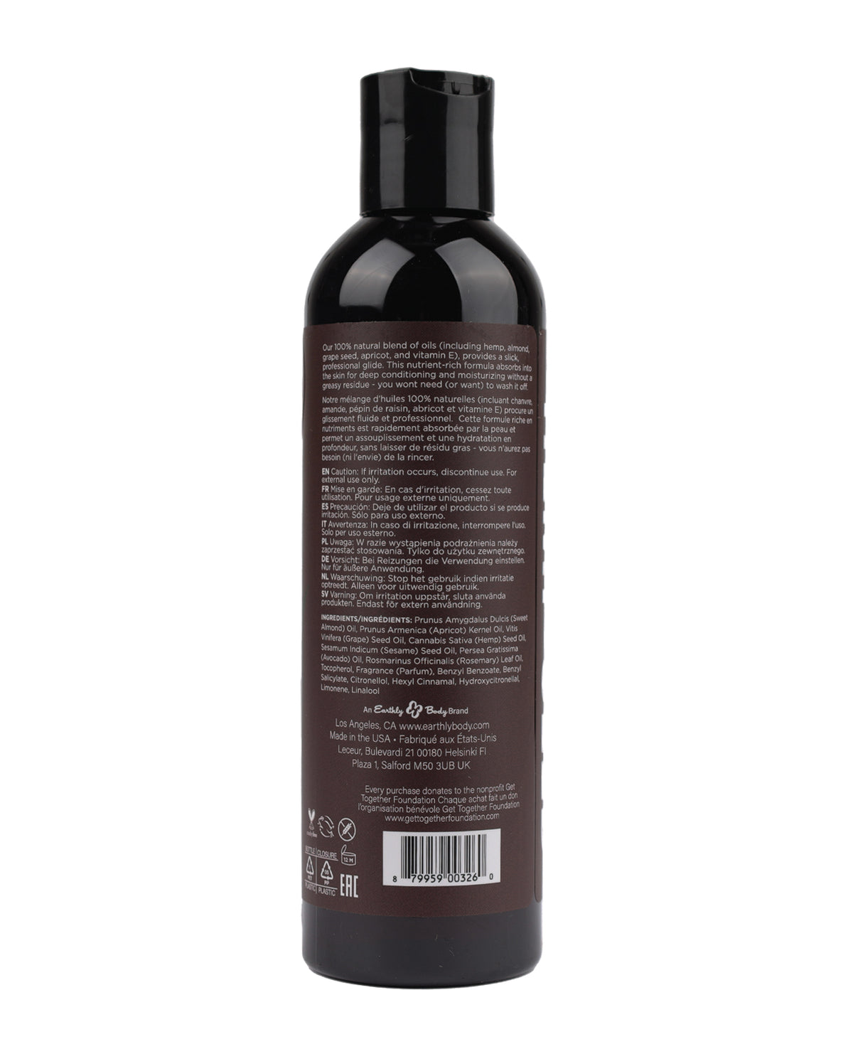 Olio da massaggio e per il corpo Earthly Body - 8 oz Guavalava