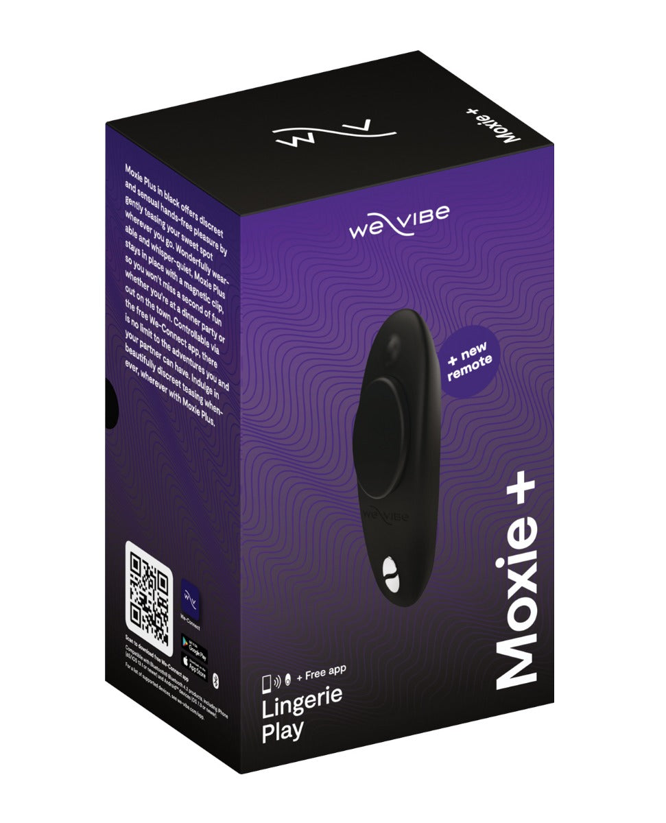 We Vibe Moxie Plus Panty Vibe Satin Black With Remote Control