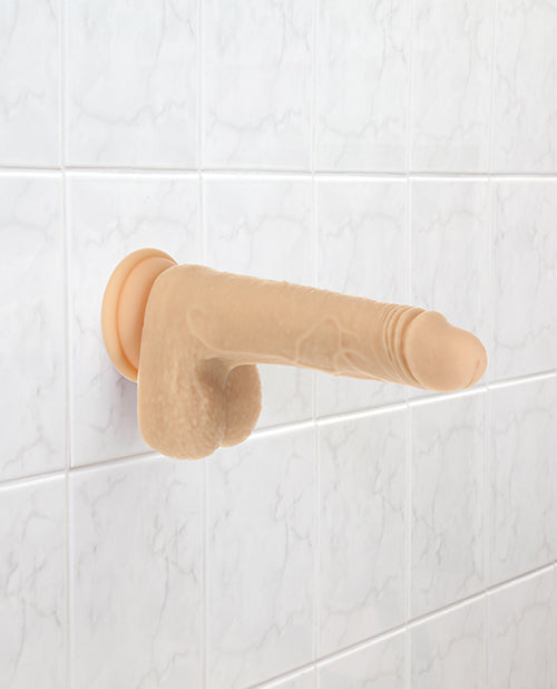 Naked Addiction The Freak Dong vibrant rotatif et à poussée 7,5" - Ivoire