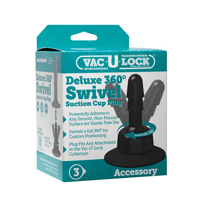 Vac-U-Lock Deluxe 360 Swivel Suction Cup Plug For Hands Free Use