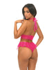 Załaduj obraz do przeglądarki galerii, Maylah Mesh &amp; Lace Halter 2 pc Set - Pink L/XL
