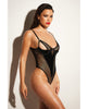 Load image into Gallery viewer, FETISH Frisky Fishnet &amp; Vinyl Shelf Cup Peek A Boo Teddy Black XL
