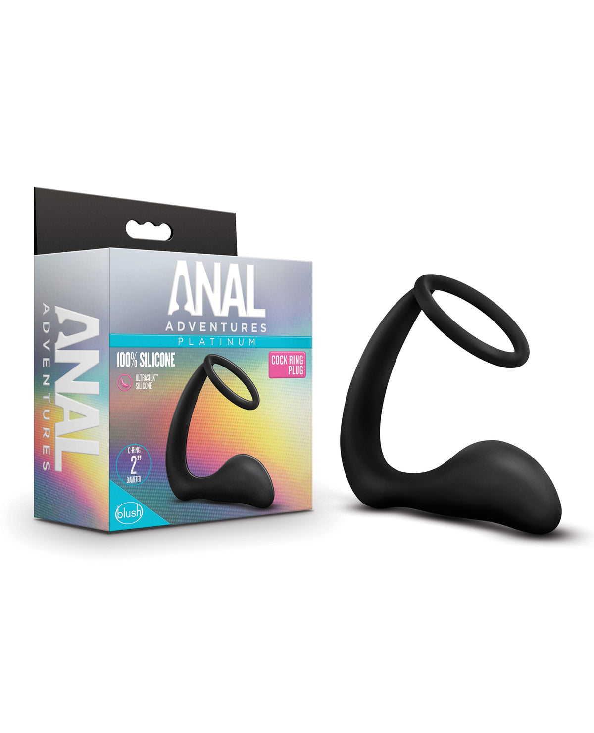 Blush Anal Adventures Silicone Cock Ring Plug Black