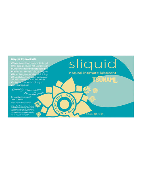 Sliquid Tsunami Gel Carrageenan Water Based Lubricant Four Point Two Ounces