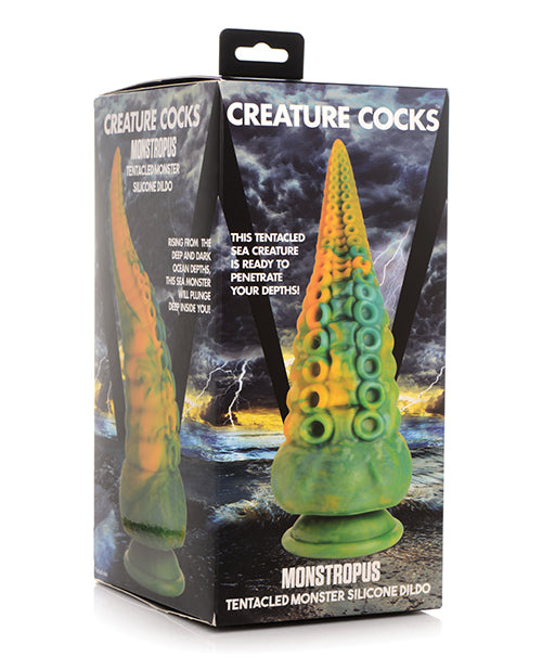 Load image into Gallery viewer, Creature Cocks Monstropus Tentacled Monster Silicone Dildo  - Green/Yellow
