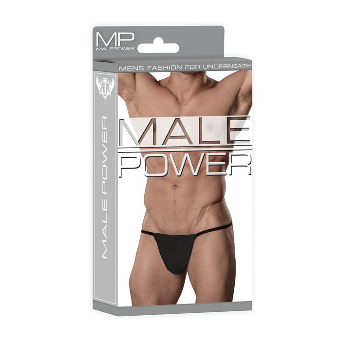 Male Power Nylon Lycra Pouch Thong Black O/S