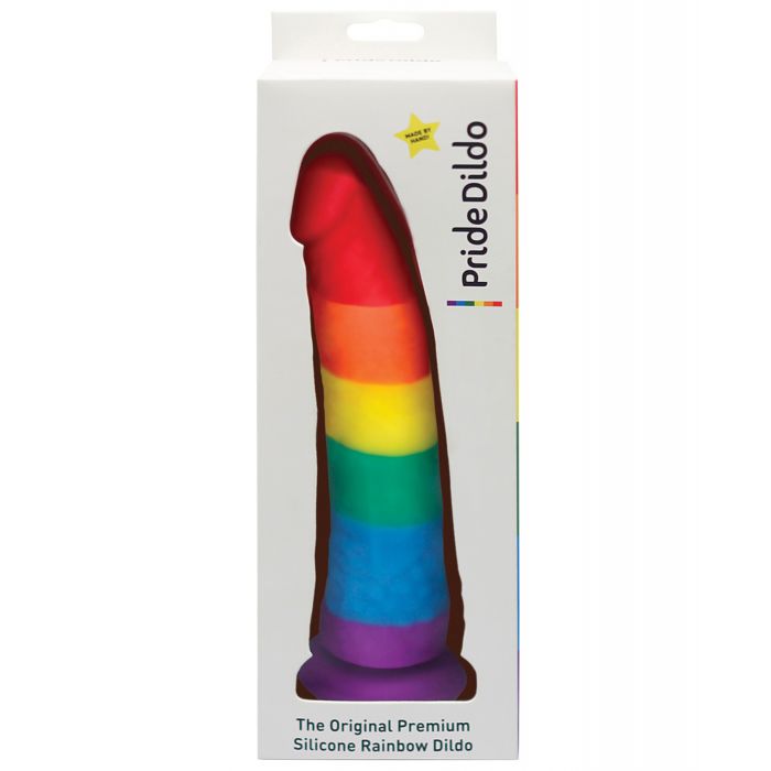 Pride Dildo Rainbow With Suction Cup Medical Grade Silicone