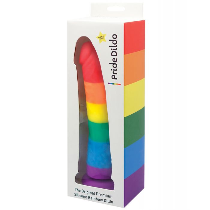 Pride Dildo Rainbow With Suction Cup Medical Grade Silicone