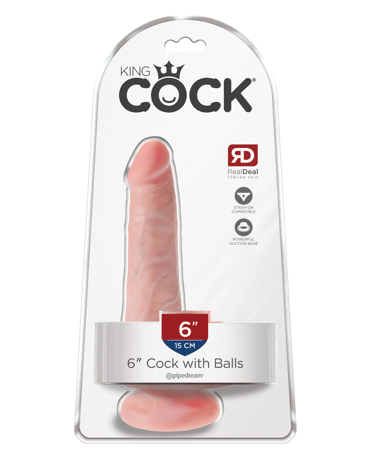 King Cock 6" Pene con Testicoli - Carne