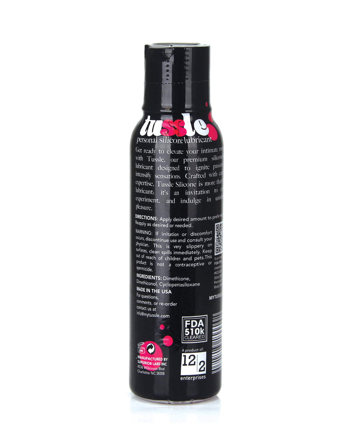 Tussle Pure Silicone Lubricant - 4 oz Bottle