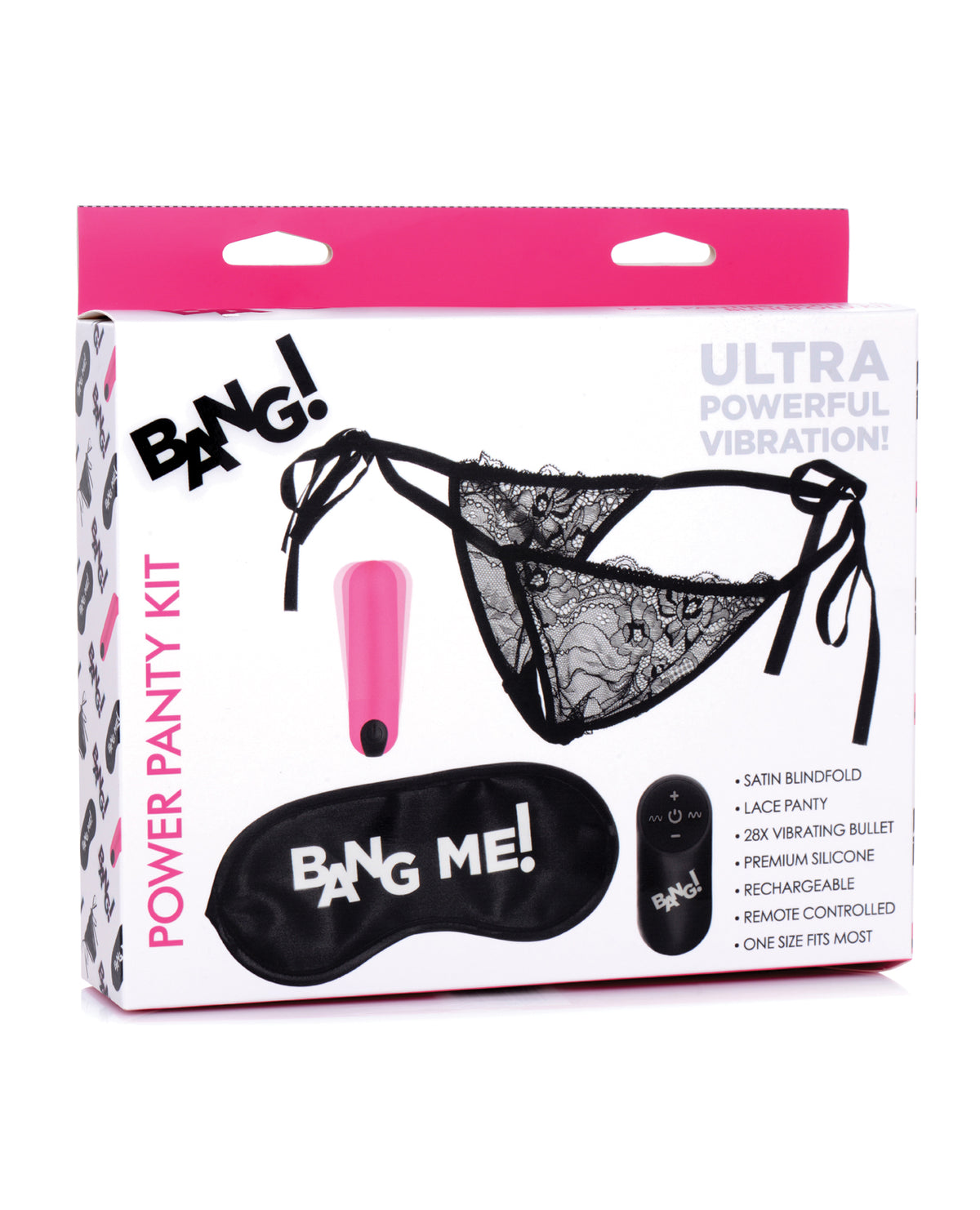 Bang! Kit de Braguitas Potentes y Venda - Rosa