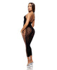 Charger l'image dans la visionneuse de la galerie, Cross Your Mind Capri Floral Knit Bodystocking w/Rhinestone Details - Black QN
