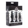 Carica l'immagine nel visualizzatore Galleria, Master Series Triple Tapered Silicone Anal Trainer - Black Set of 3

