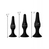 Carica l'immagine nel visualizzatore Galleria, Master Series Triple Tapered Silicone Anal Trainer - Black Set of 3
