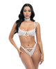 Carica l'immagine nel visualizzatore Galleria, Pearla Lace Underwire Bra &amp; Open Back Panty w/Matching Collar 3 pc Set - White L/XL
