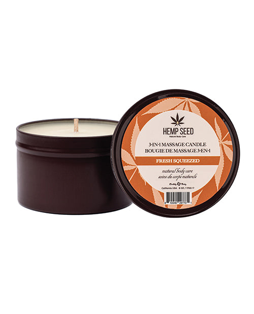 Earthly Body 3 In 1 Massage Candle 6 Ounce Fresh Squeezed