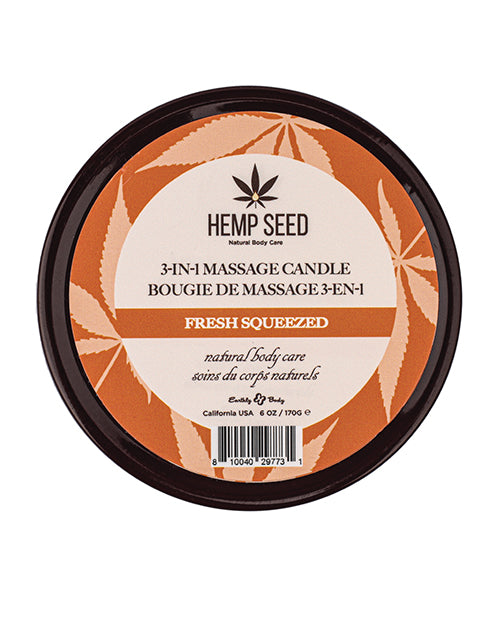 Earthly Body 3 In 1 Massage Candle 6 Ounce Fresh Squeezed