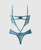 Indlæs billede i gallerifremviser, Nova Lace Teddy w/Garters - Jade Blue MD
