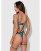 Indlæs billede i gallerifremviser, Nova Lace Teddy w/Garters - Jade Blue MD
