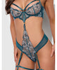 Indlæs billede i gallerifremviser, Nova Lace Teddy w/Garters - Jade Blue MD
