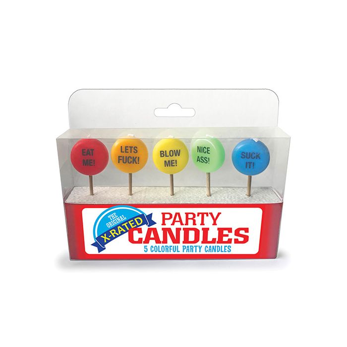 X Rated Party Candles Set Of Five Naughty Phrases Pack