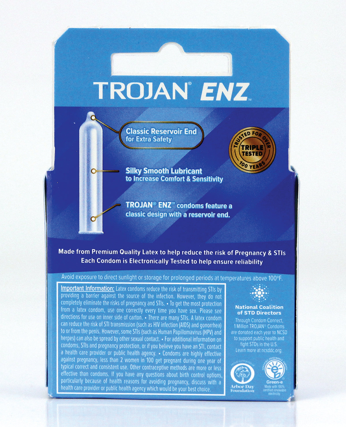 Trojan Enz Smorda Kondomer - Förpackning med 3