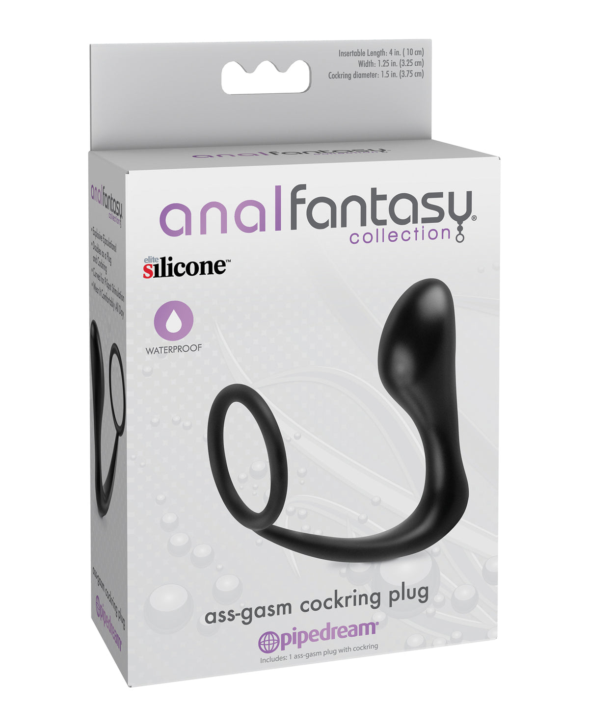 Kolekcja Anal Fantasy Pierścień na penisa Ass Gasm Plug - Czarny