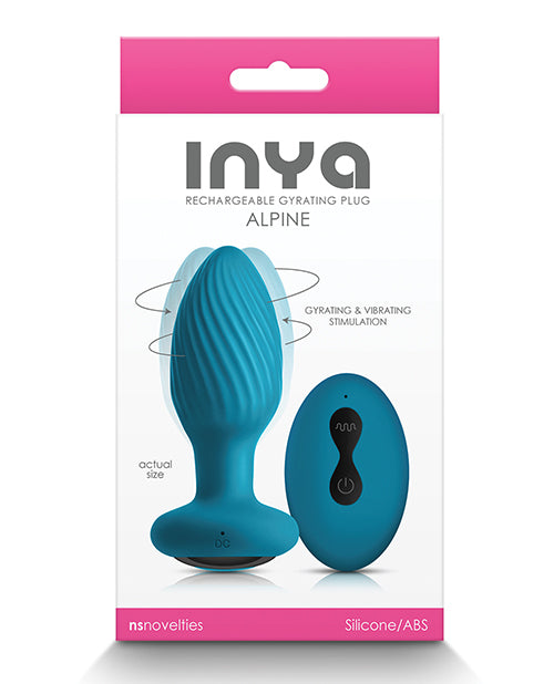 INYA Alpine Teal Rechargeable Remote Controlled Gyrating Motor Butt Plug