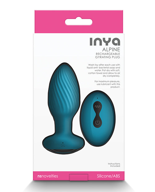 INYA Alpine Teal Rechargeable Remote Controlled Gyrating Motor Butt Plug