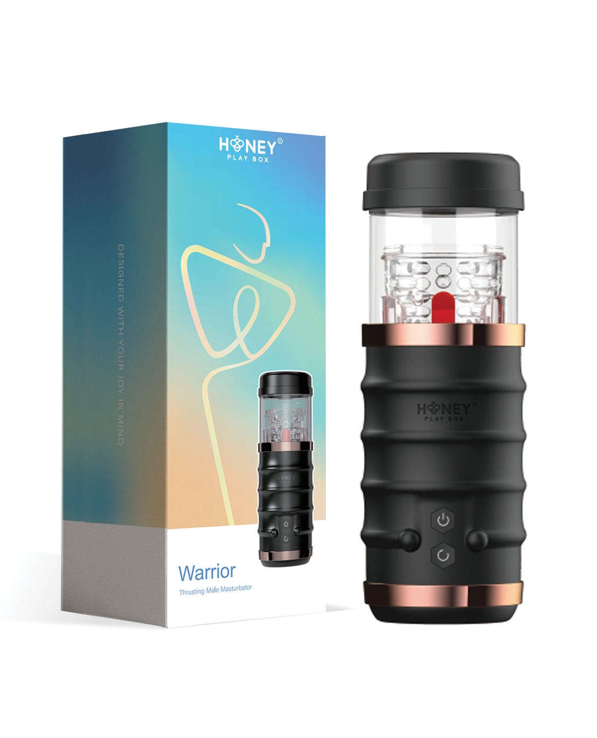 Warrior Auto Thrusting Male Masturbator - Black