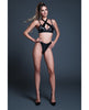 Φόρτωση εικόνας στο πρόγραμμα προβολής Gallery, Allure Temptation Latex Look Vinyl and Mesh Harness Bra &amp; Panty - Black LG
