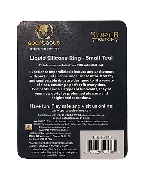 Spartacus Liquid Silicone Cock Ring  Small - Teal