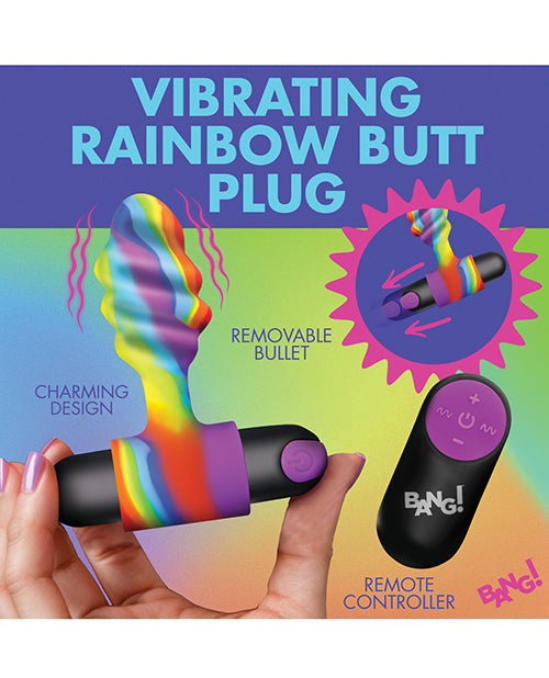 Load image into Gallery viewer, Bang! Vibrating Rainbow Butt Plug
