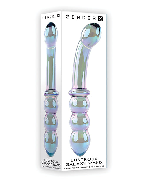 Gender X Lustrous Galaxy Wand Glass Massager Green