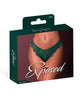 Załaduj obraz do przeglądarki galerii, Magic Silk Evermore Emerald Split Crotch Panty Lace With Satin Bow Size S M
