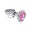 Load image into Gallery viewer, Booty Sparks Pink Gem Glass Anal Plug - Small

