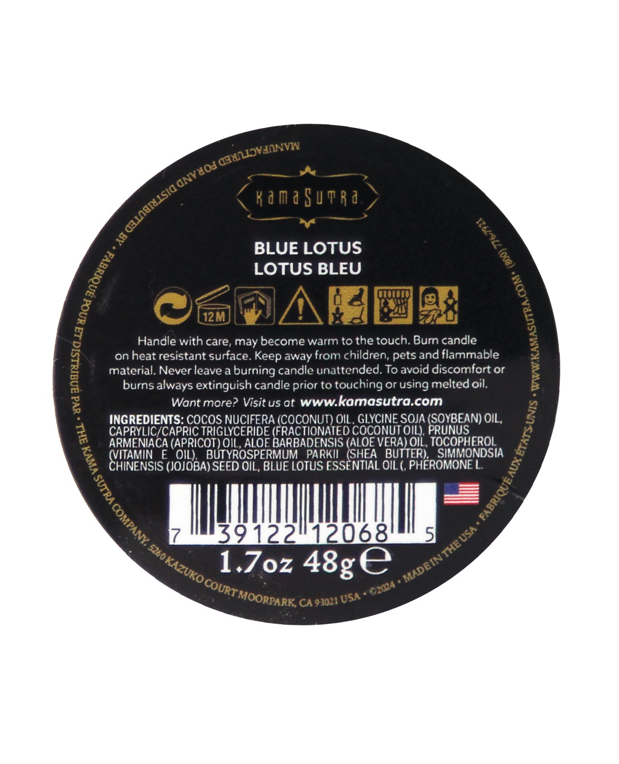 Kama Sutra Sex Magnet Massage Candle - Blue Lotus