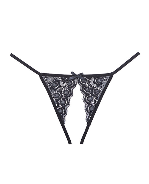 Adore Luv Web Gestrikte Open Voorzijde Slip Zwart O/S