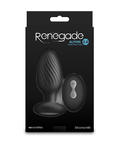 Renegade Alpine 2.0 Gyrating Vibrating Butt Plug with Remote Black