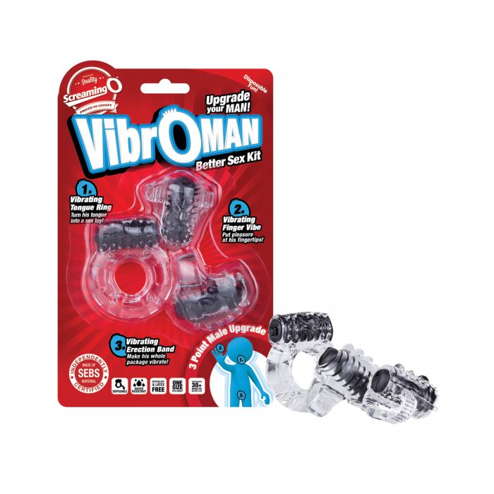 Screaming O VibrOMan Black Vibrating Starter Kit For Couples