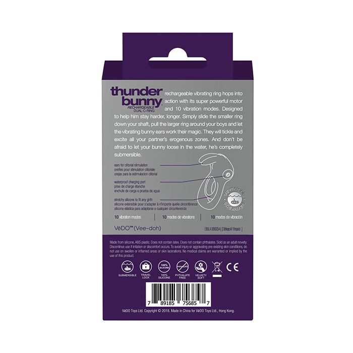 VeDO Thunder Bunny Rechargeable Dual Ring - Perfectly Purple