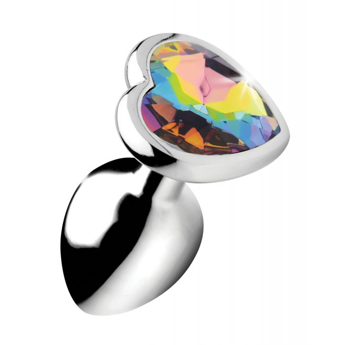 Booty Sparks Rainbow Prism Heart Anal Plug - Small